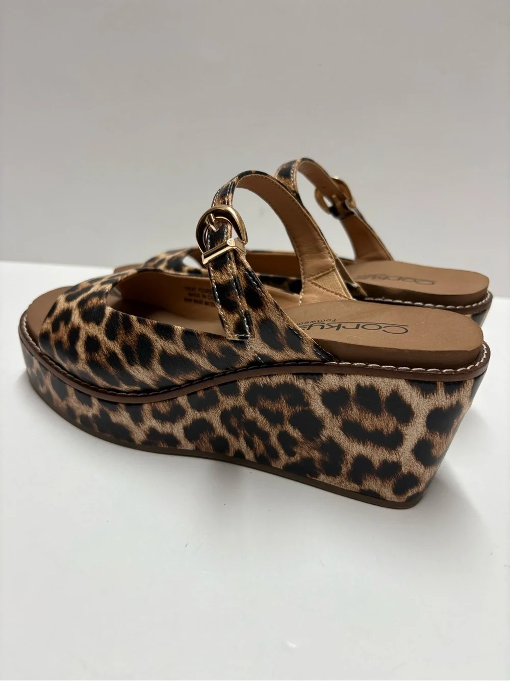 Corkys Animal Print Wedge Slip On Sandals Sz 6 NWOT